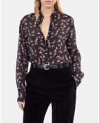 Chemise imprimé fleurie noire