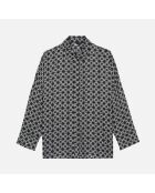 Chemise ample imprimée noire et blanche