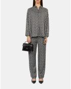 Chemise ample imprimée noire et blanche