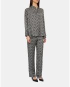 Chemise ample imprimée noire et blanche