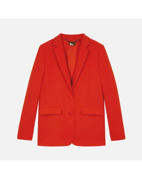 Veste tailleur en crêpe rouge