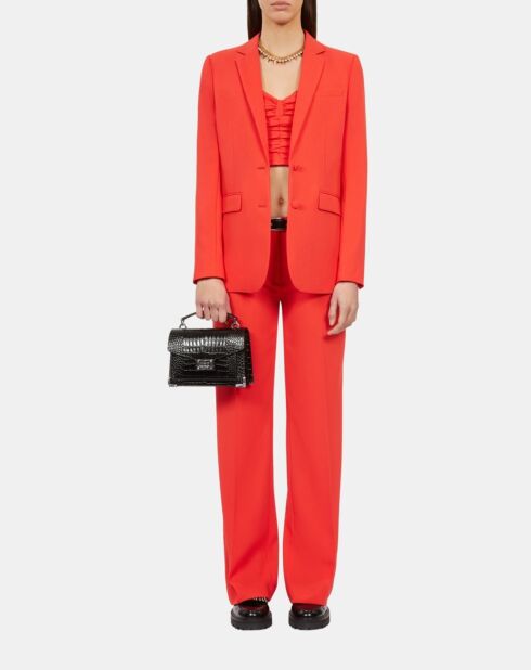 Veste tailleur en crêpe rouge
