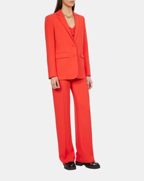 Veste tailleur en crêpe rouge