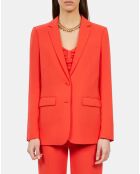 Veste tailleur en crêpe rouge
