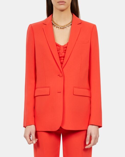 Veste tailleur en crêpe rouge