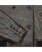 Blouson en cuir marron foncé