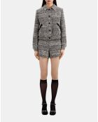 Veste en tweed noire et blanche