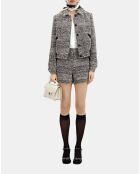 Veste en tweed noire et blanche