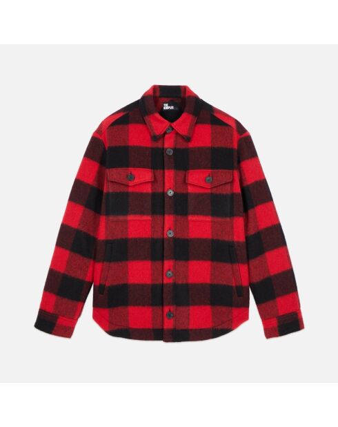 Blouson style surchemise à carreaux rouge et noir