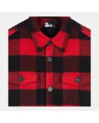 Blouson style surchemise à carreaux rouge et noir