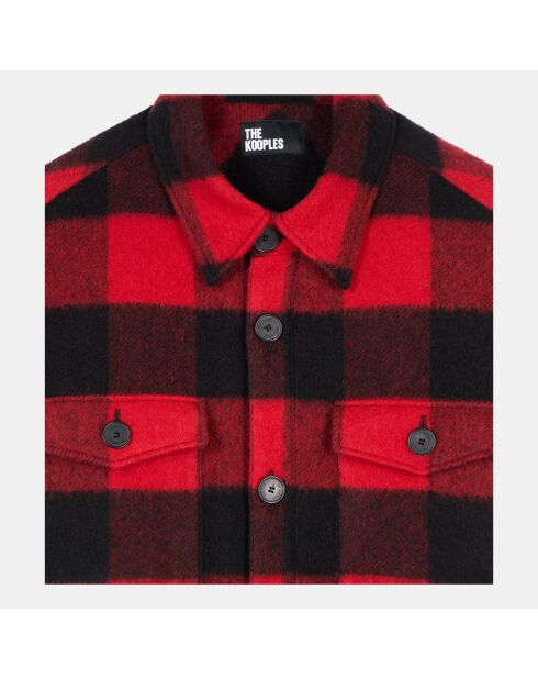 Blouson style surchemise à carreaux rouge et noir