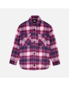 Blouson style surchemise à carreaux rose et cassis