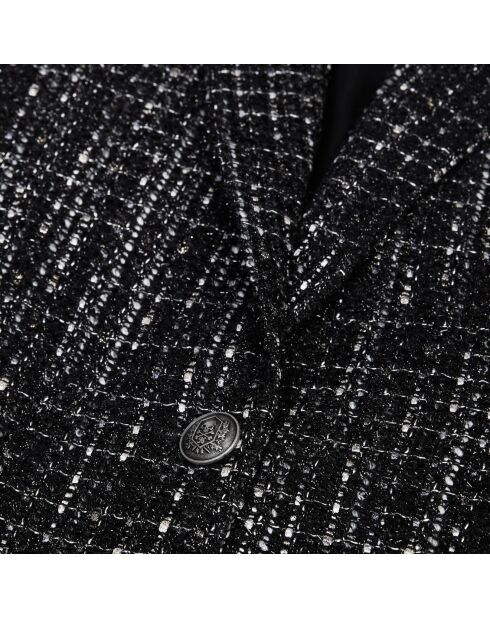 Veste tailleur en tweed noire et blanche
