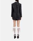 Veste tailleur en tweed noire et blanche