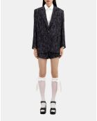 Veste tailleur en tweed noire et blanche