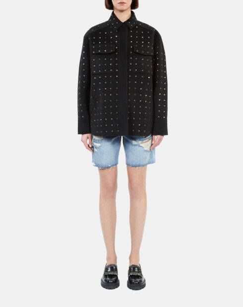 Blouson type surchemise avec studs noir