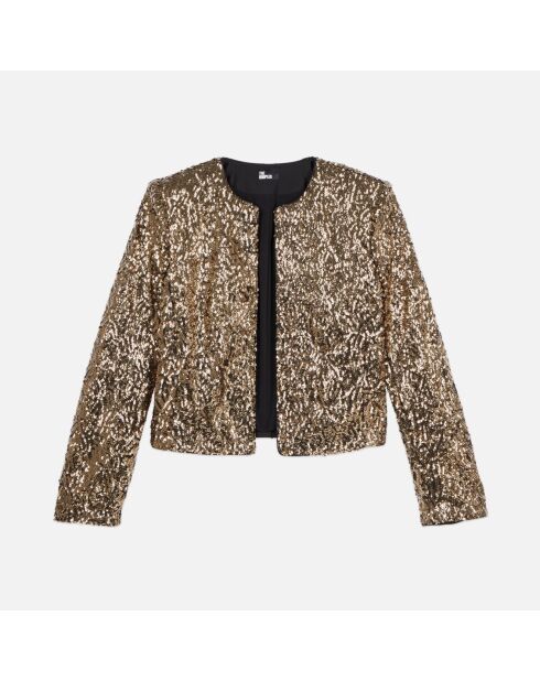 Veste courte à sequins dorés