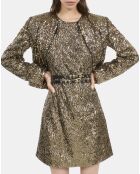 Veste courte à sequins dorés