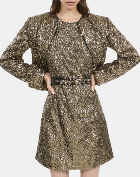 Veste courte à sequins dorés