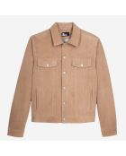 Blouson en cuir suède beige