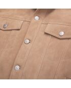 Blouson en cuir suède beige