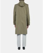 Parka longue à capuche kaki