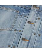 Blouson en denim délavé jean bleu