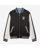 Blouson réversible satiné avec broderie noir