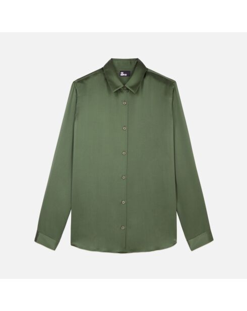 Chemise 100% soie kaki