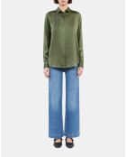 Chemise 100% soie kaki