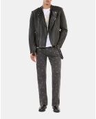 Blouson biker en cuir noir