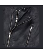 Blouson biker en cuir noir