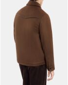 Blouson style surchemise en flanelle marron