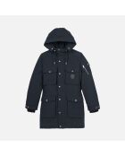Parka à capuche bleu marine