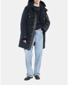 Parka à capuche bleu marine