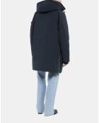 Parka à capuche bleu marine