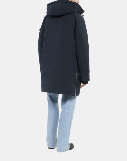 Parka à capuche bleu marine