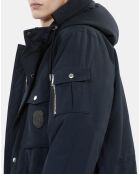 Parka à capuche bleu marine