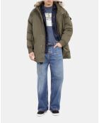 Parka à capuche kaki