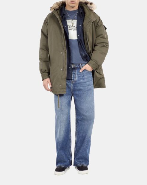 Parka à capuche kaki