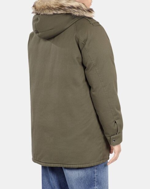 Parka à capuche kaki