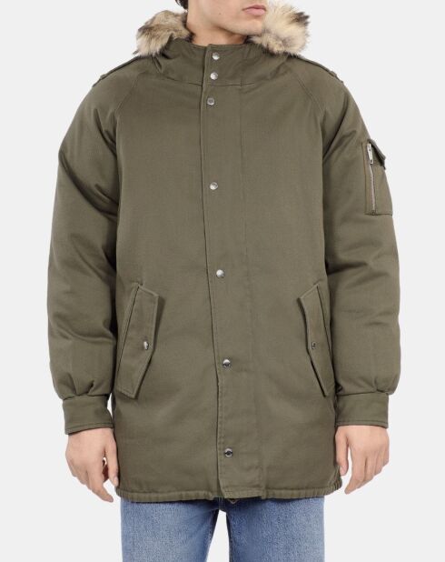 Parka à capuche kaki