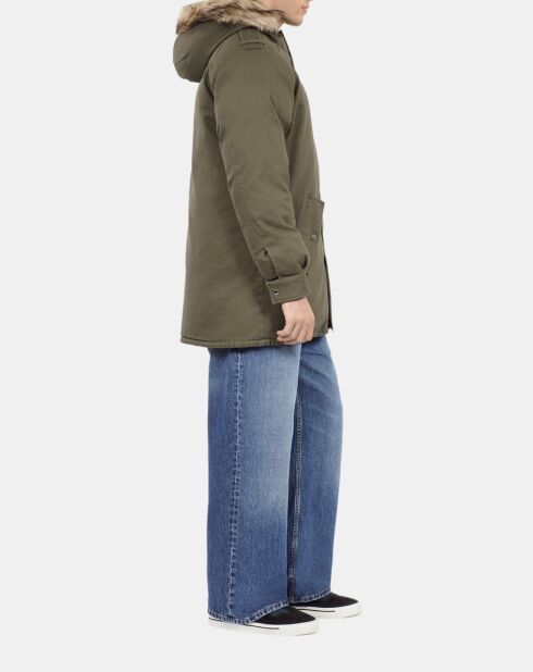 Parka à capuche kaki