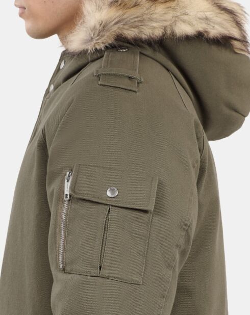 Parka à capuche kaki