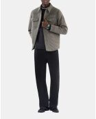 Blouson style surchemise pied de poule marron et écru