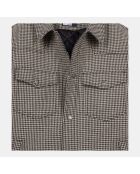 Blouson style surchemise pied de poule marron et écru