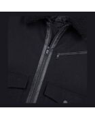 Blouson aviateur en laine mélangée noire