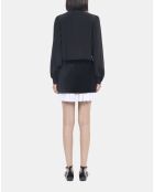 Chemise courte 100% soie noire