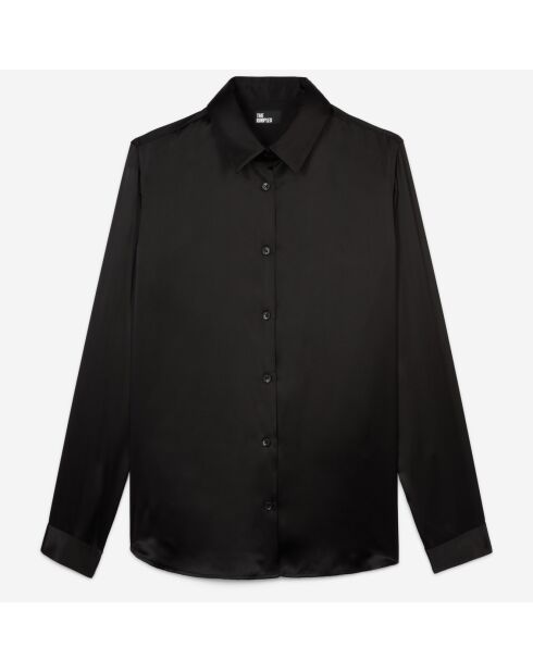 Chemise en soie noire