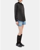 Chemise en soie noire